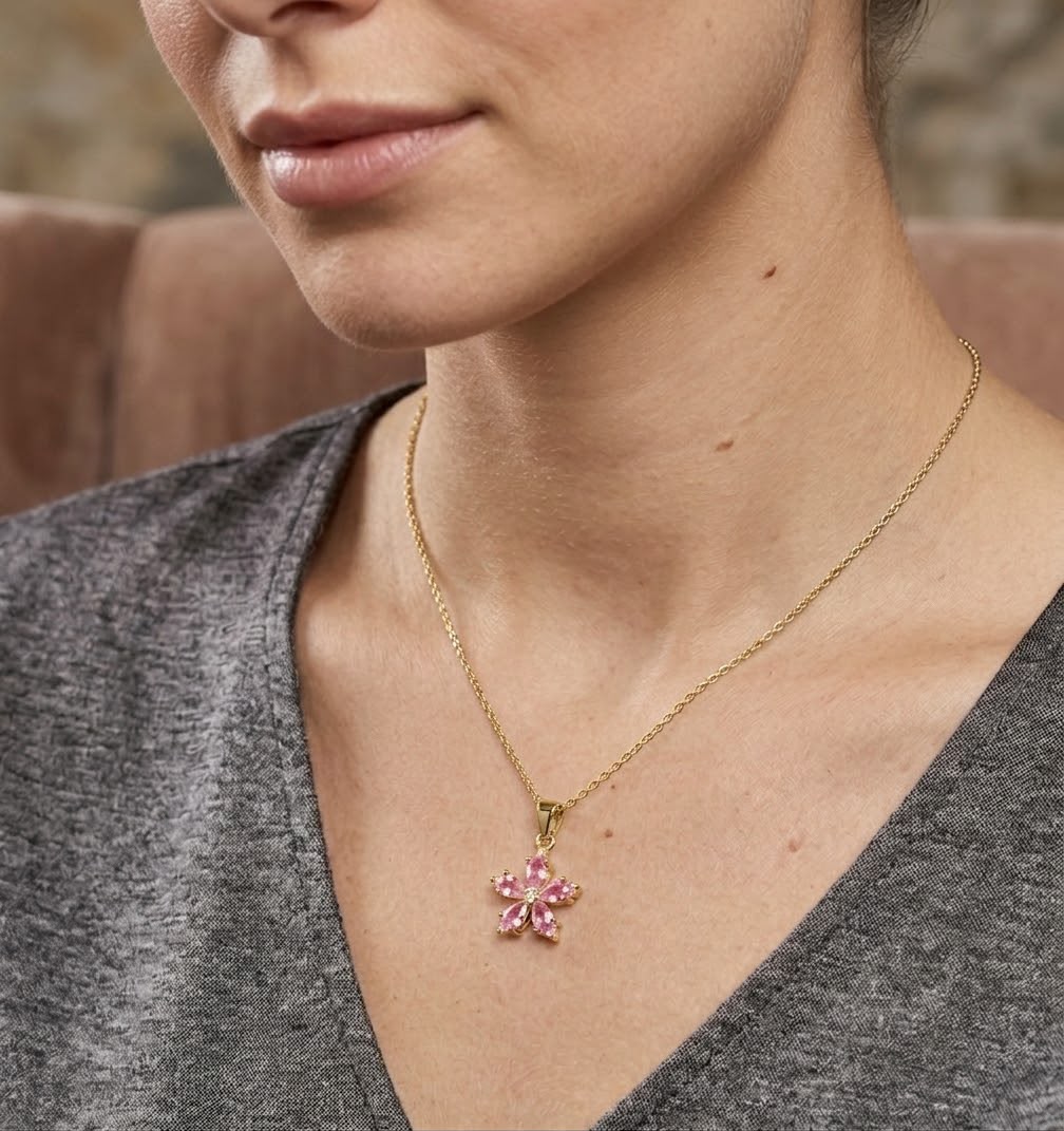 Pink Rose Necklace